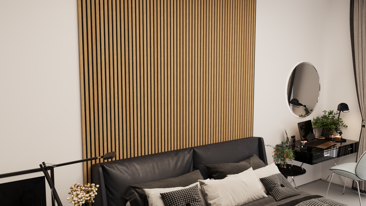 Mod Tasarım | PVC Kaplı Ahşap Çıtalı Duvar Paneli – Meşe